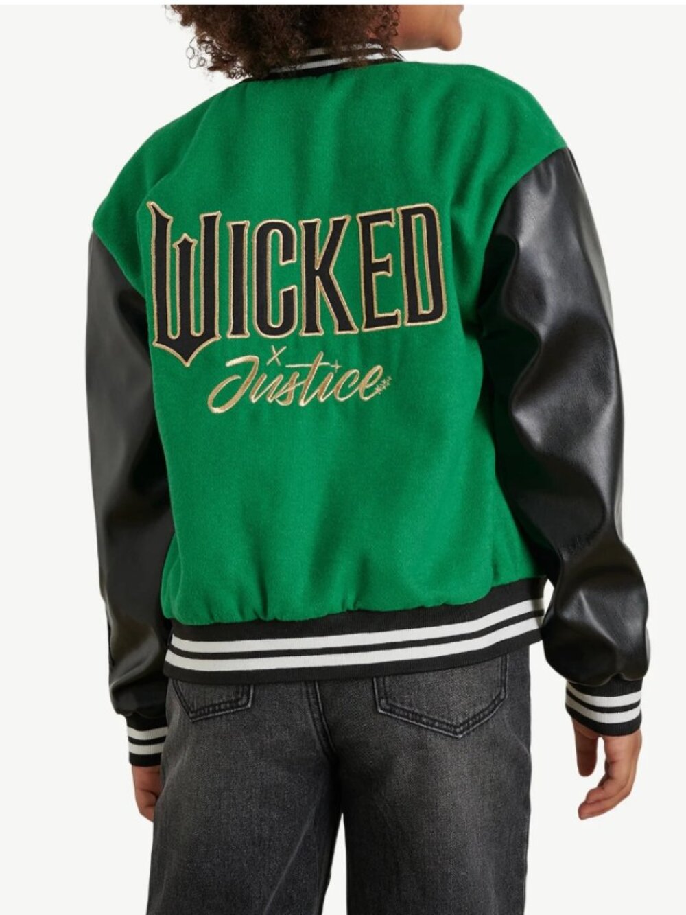 NWT GIRLS JUSTICE X WICKED VARSITY JACKET SZ S 7/8